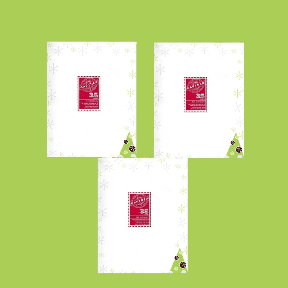 Modern Tree Foil Christmas Stationary 105 Sheets